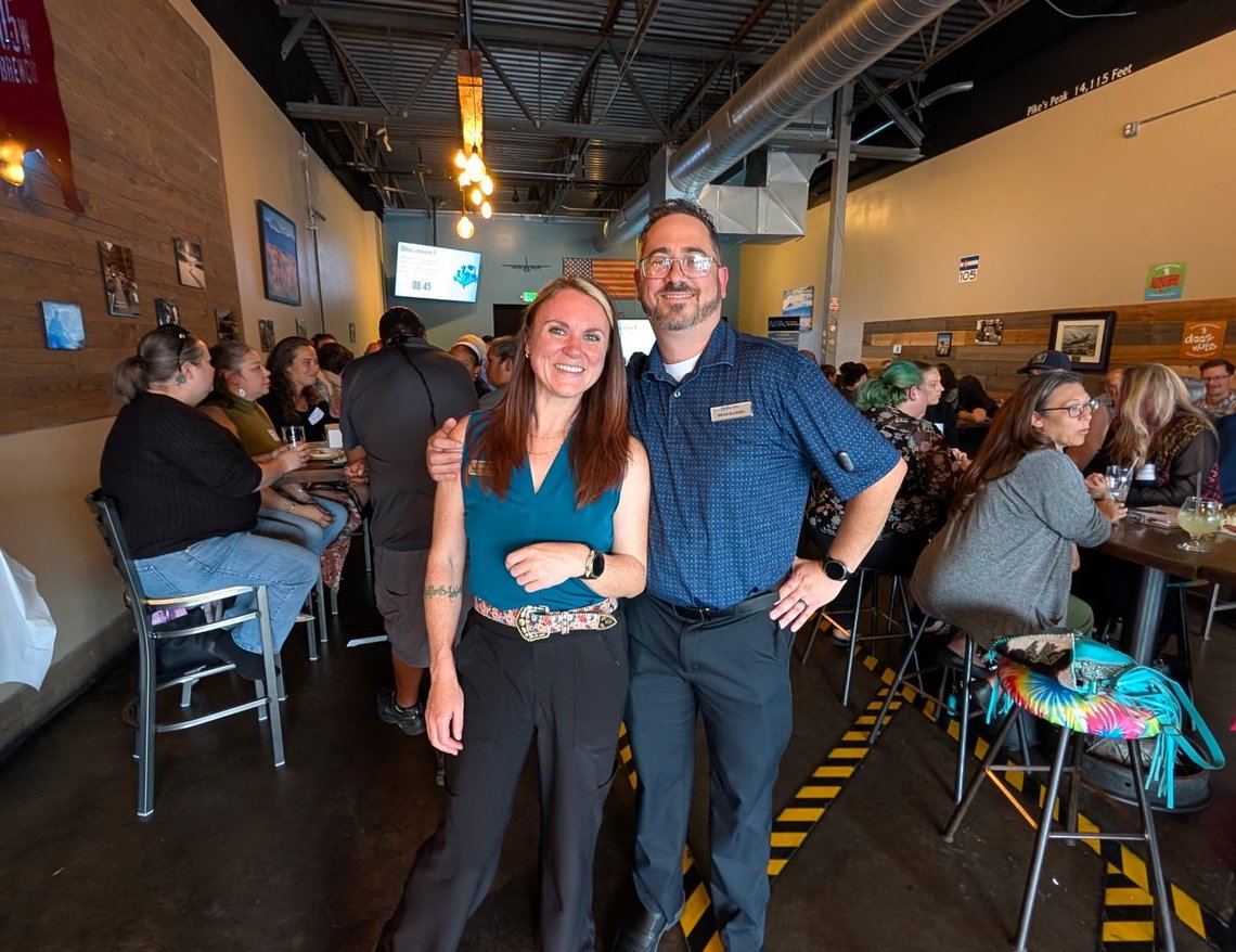 Heather and Brian Blasnek in the middle of a busy Next Level Networking afternoon