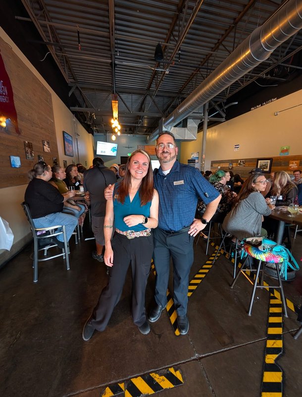 Heather and Brian Blasnek in the middle of a busy Next Level Networking afternoon