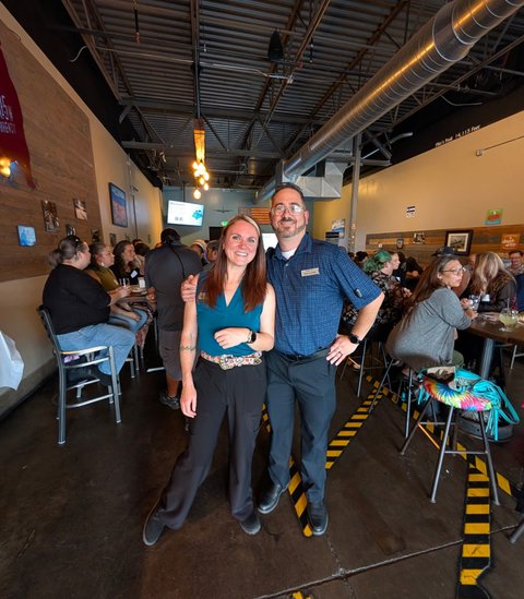 Heather and Brian Blasnek in the middle of a busy Next Level Networking afternoon
